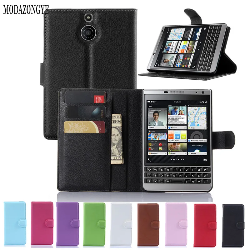 

Luxury Wallet PU Leather Case Cover For Blackberry Passport Silver Edition SE Flip Protective Cell Phone Shell Back Cover Bag