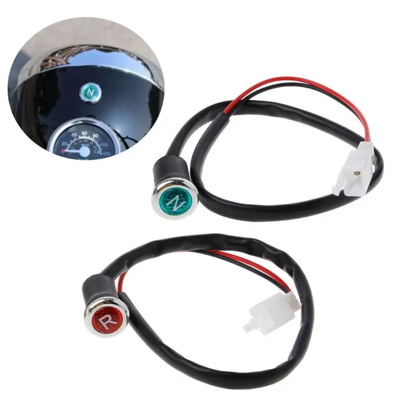 

2Pcs Neutral Reverse Motorcycle N/R Light Indicator ATV Light Gear For 50cc 110cc 125cc 150cc 200cc 250cc