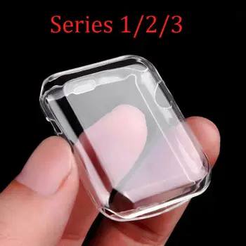 

For Apple Watch Series 3/2/1 Silicone TPU Clear Case Bumper Cover iWatch 38/42mm 2C21