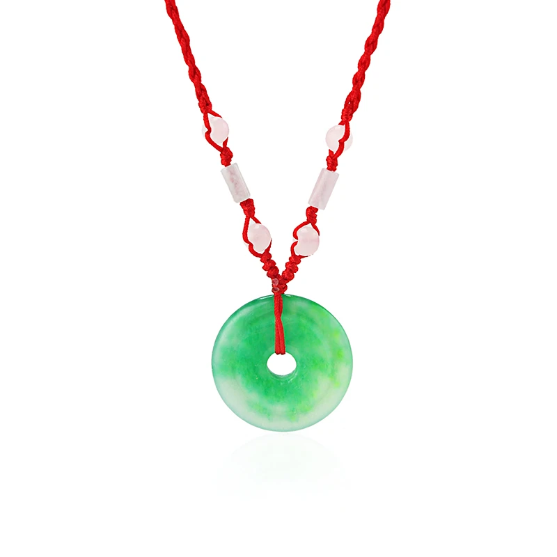 Feng Shui chino, collar de hilo rojo, Oriental, verde, suerte, piedra, abalorio, 1 ud.|thread necklace|necklace necklacered bead necklace - AliExpress