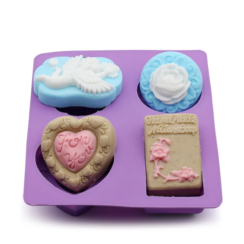 

DIY handmade soap silicone mold angel rose love full set of cold soap making molds