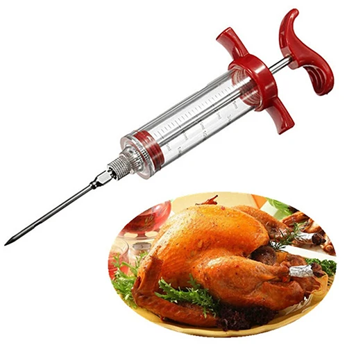 

Hot! 30ml BBQ Meat Marinade Sauce Seasoning Syringe Injector Kitchen Cooking Tool