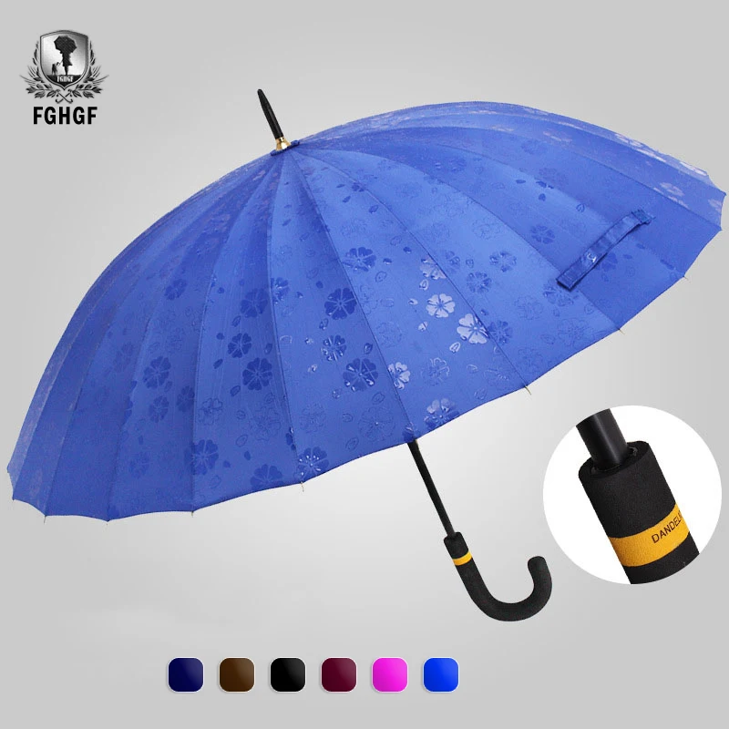 

FGHGF Flowers Pattern 24K Magic Long-handle Umbrella Extra Large Size Oversized Windproof Big Women Men Paraguas