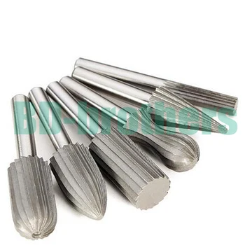 Cheap 6 Pcs HSS Carbide Burr Bit Rotary Cutter Files Set Milling Cutter 6mm 1/4
