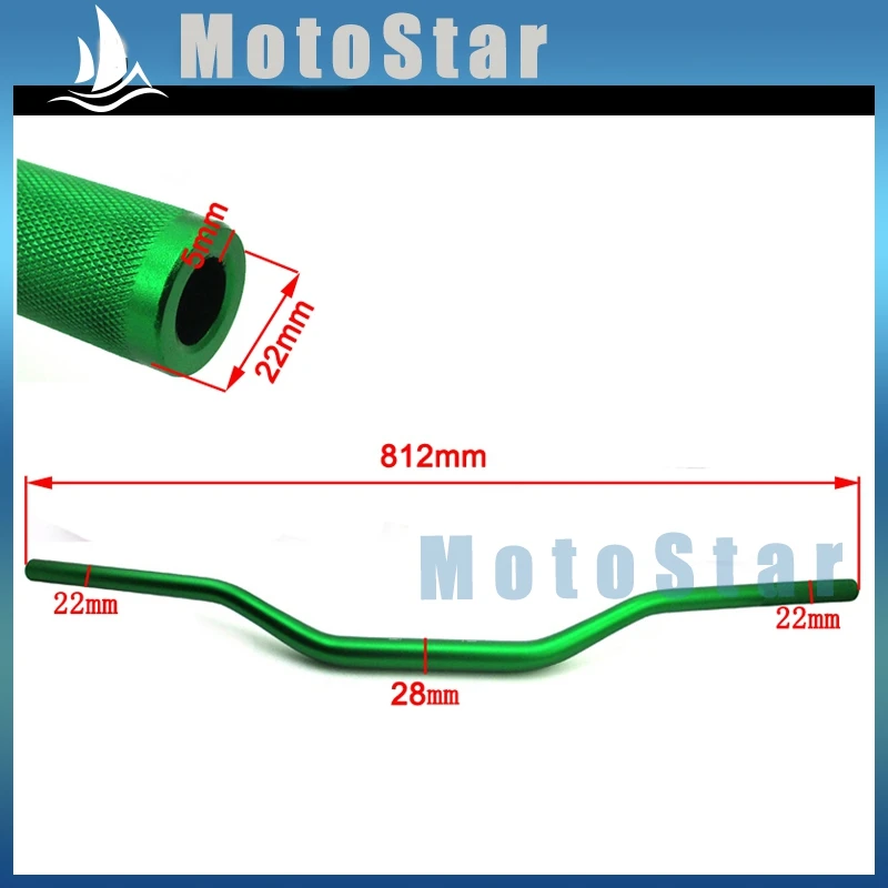 

1 1/8'' 28mm Green Fat Handlebar Handle Bar For ATV Quad 4 Wheeler Dirt Pit Protaper Motor Trail Bike Motorcycle 125cc-250cc