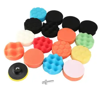 

19 Pcs 3 Inch Car Round Hexagonal Sponge Buffing Polishing Waxing Pad Kit fit for Car Polisher