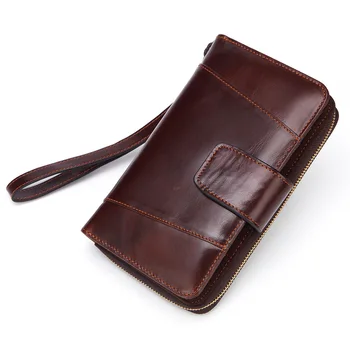 

2018 New Designer Brand Luxury Unisex Women Mens Wallets Real Cow Genuine Leather Wristlet Purse Long Coin Phone Clutch Hand Bag