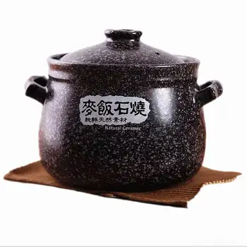 

4L Maifan stone casserole soup pot pottery clay Stewpan High temperature hotpot With lid Induction cooker gas stoveuniversal