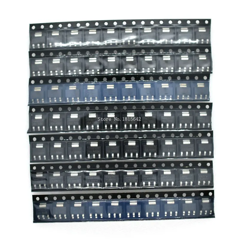 70PCS AMS1117 Voltage Regulator Kit 1.2V-1.5V-1.8V-2.5V-3.3V-5.0V-ADJ 1117 7 values Each 10PCS