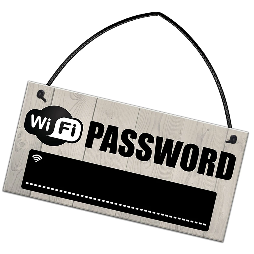 Wooden Wifi Password Hanging Sign Plaque Chalkboard For Home Hotel Coffee Bar 20x10cm  Wall Hanging Plaque High Quality 