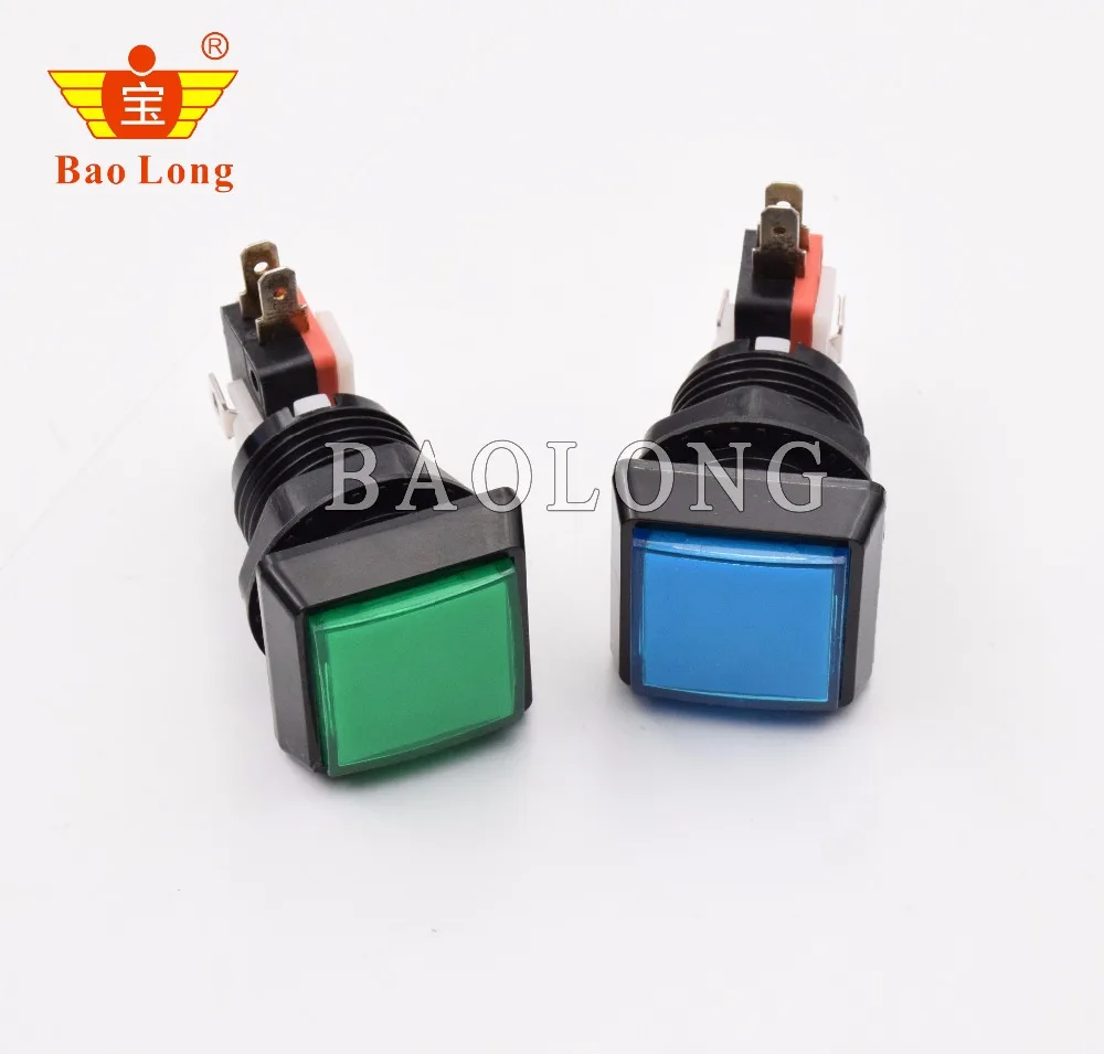 

32mm Square Arcade Button LED Illuminated Push Button with Microswitch for Arcade Games