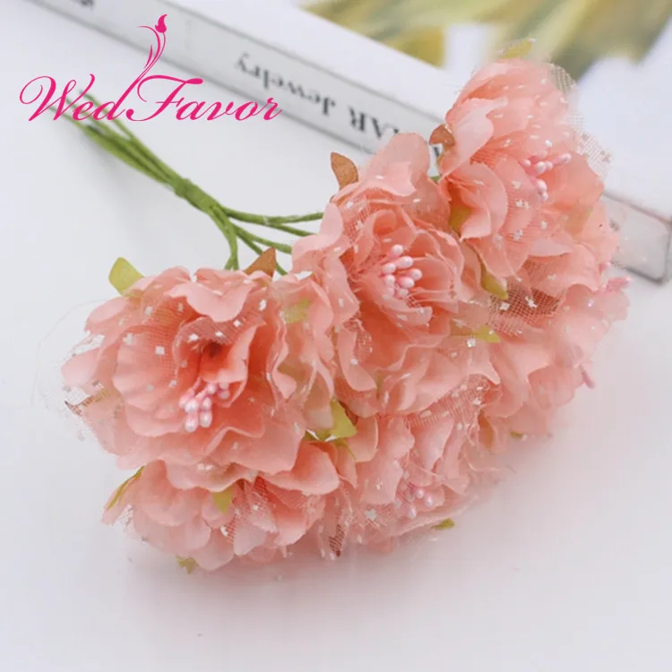 4cm Handmade Silk Cherry Blossom Flower Bouquet Artificial Gauze