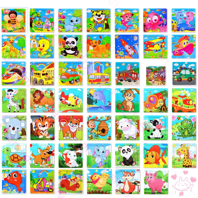

Baby 3D Wooden Puzzle Cartoon Animals Transportation Enfant Creative Jigsaw Puzzles Cognition Leaning Educational Toys Children