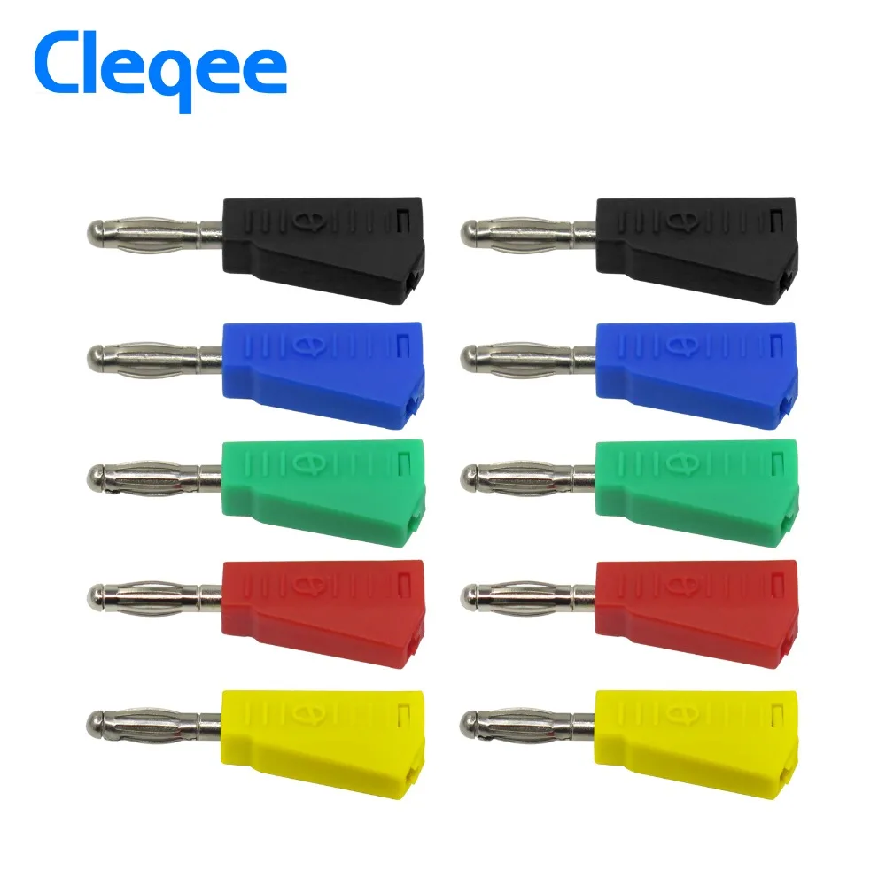 Cleqee P3002 10 шт. 4 мм Штабелируемый никелированный динамик разъем типа банан тестовый