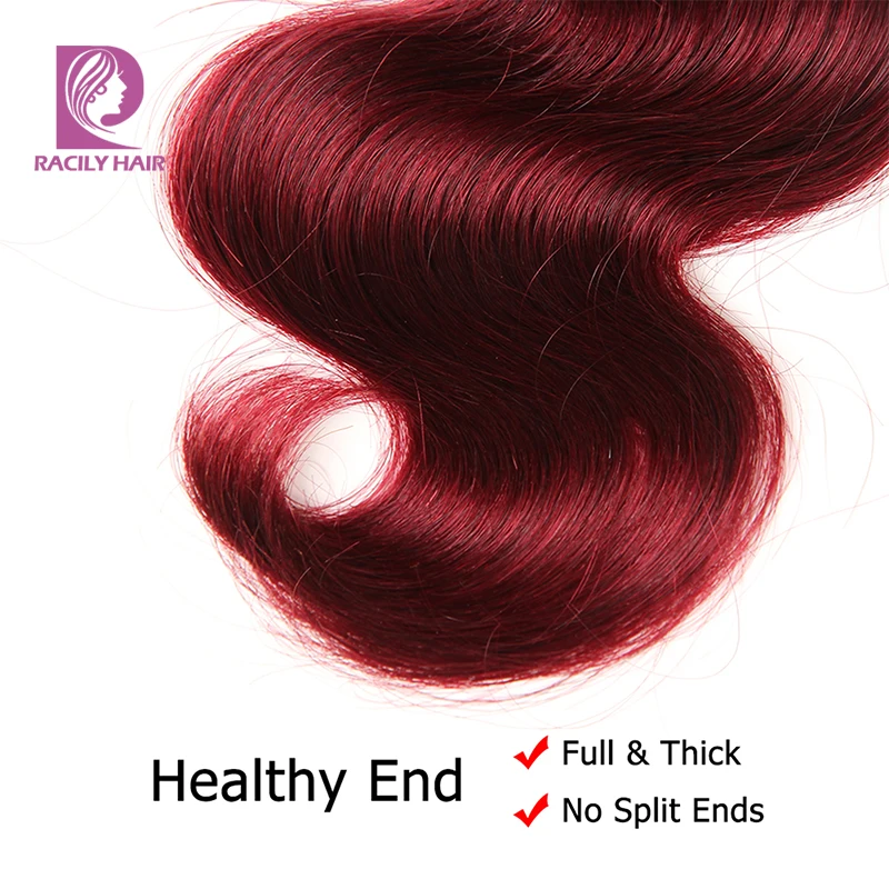 Racily волос эффектом деграде(переход от темного к бразильские волнистые волосы пряди 99J натуральные кудрявые пучки волос T1B/бургундского вина, плетенные красный Remy пряди человеческих волос для наращивания 1/3/4 пряди