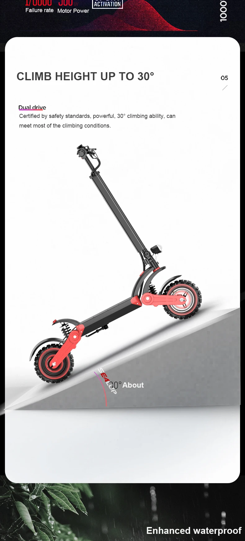 12 дюймовый Электрический скутер 48V500W E-SCOOTER раза стволовых диапазон 120-150 км легкий двойная подвеска внедорожный Электрический скутер