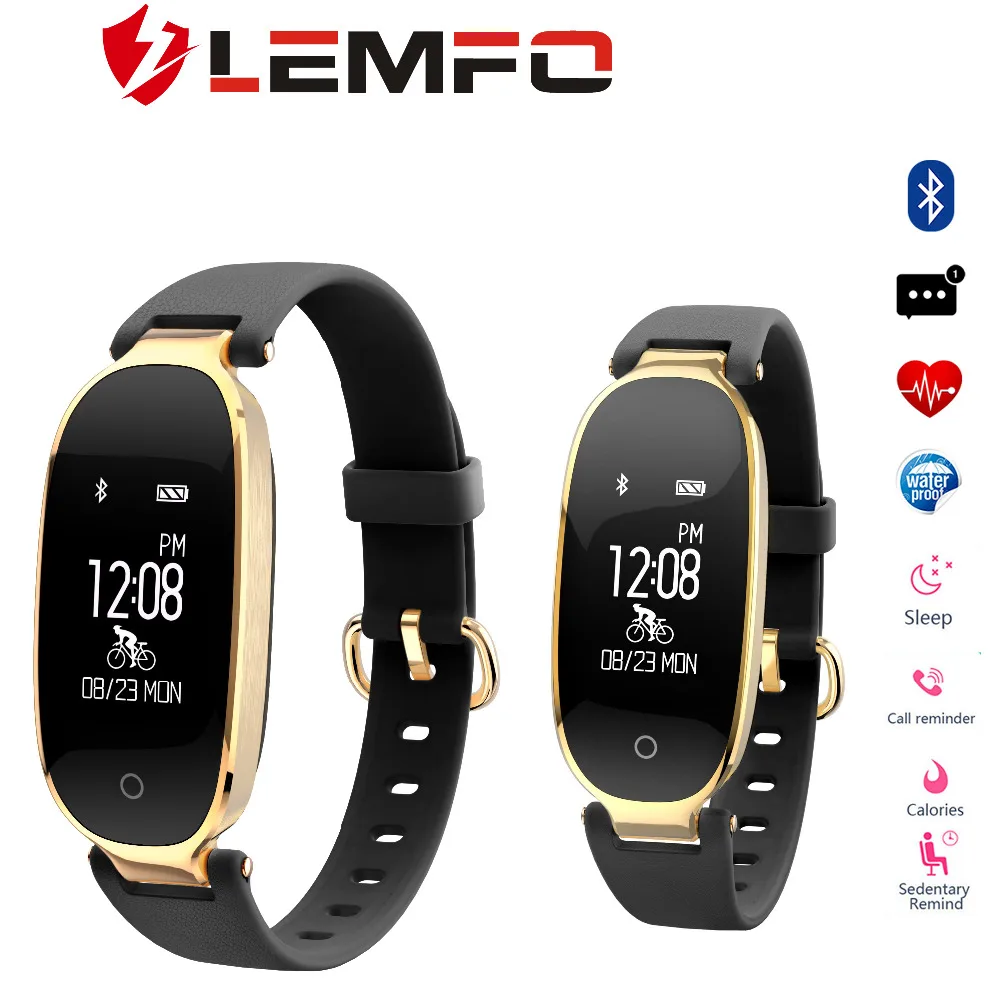 

LEMFO Smart Wristbands Smart Bracelet Heart Rate Tracker Pedometer Wristband Fitness Tracker Bracelet S3 Smart Watch Women