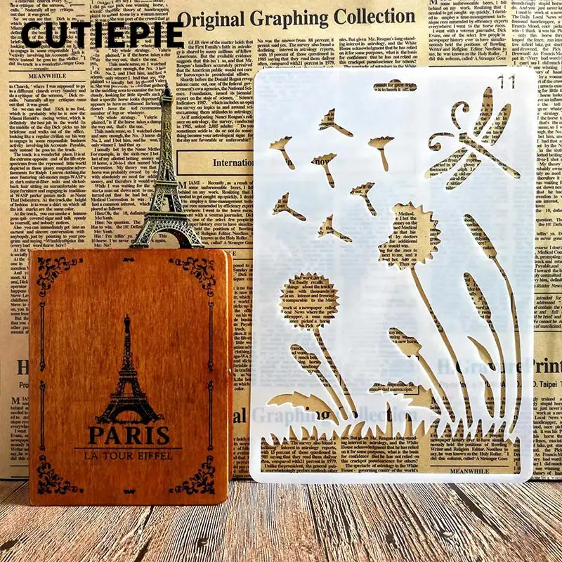 

Dragonfly Dandelion Stencils For Painting Scrapbooking Stamp Cake Decorating Tool Embossing Paper Cards Album DIY Decoration