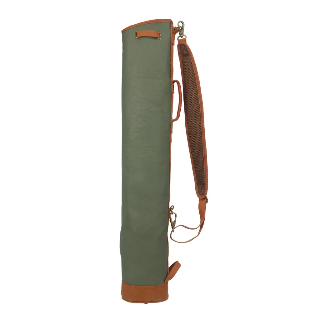 Tourbon Vintage Golf Club Bag Carrier Pencil Style Waxed Canvas & Leather Fleece Padded Clubs Interlayer Cover 90CM Tourbon Vintage Golf Club Bag Carrier Pencil Style Waxed Canvas & Leather Fleece Padded Clubs Interlayer Cover 90CM