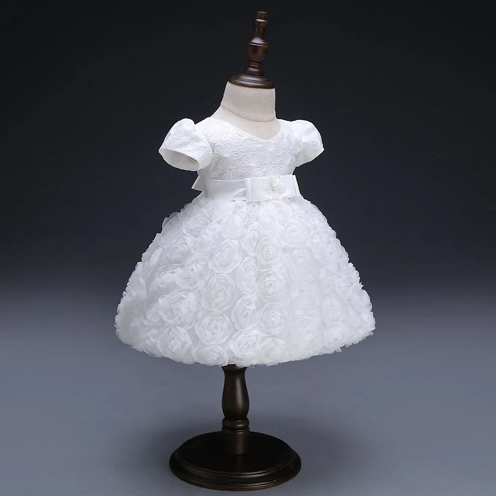 White Baby Dresses Girl Newborn 1st Year Birthday Infant Outfit Cute Princess Party Wedding Christening Dress Gown For Baby Girl (4)