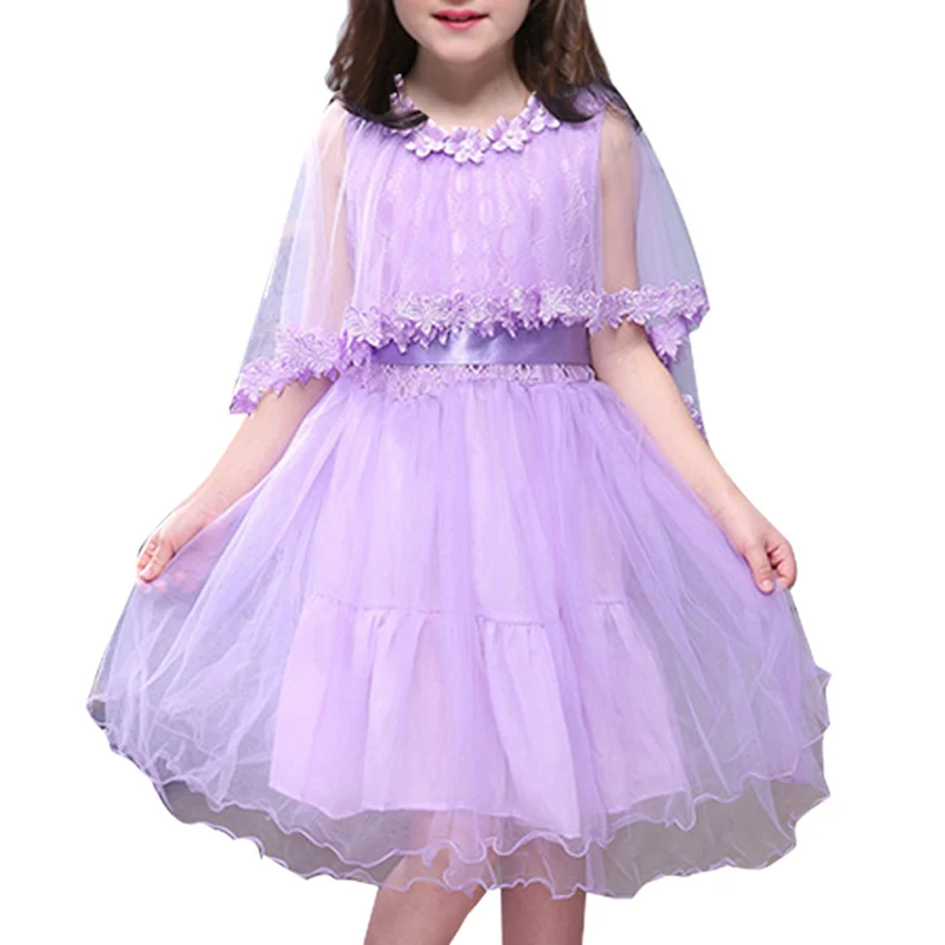 

Princess Dresses for Baby Kids Clothes Wedding Birthday Party Dress Girls Cute Floral Lace Tulle Gowns 6 8 10 12 Years Vestidos