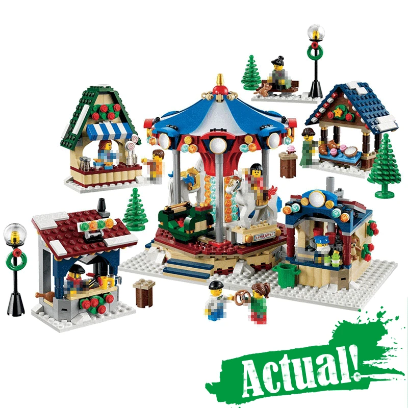 

LEPIN 36010 Winter Village Market Street View Creator Building Blocks Bricks Toys DIY For Kid 1412PCS Compatible legoINGly 10235