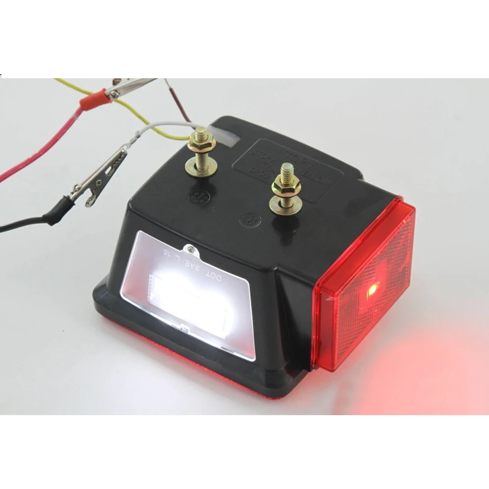 One Pair Red LED Square Trailer Truck Tail Light Lamp Mount Signal Light Flashing Rear Stop Brake Light For Vehicles Waterproof