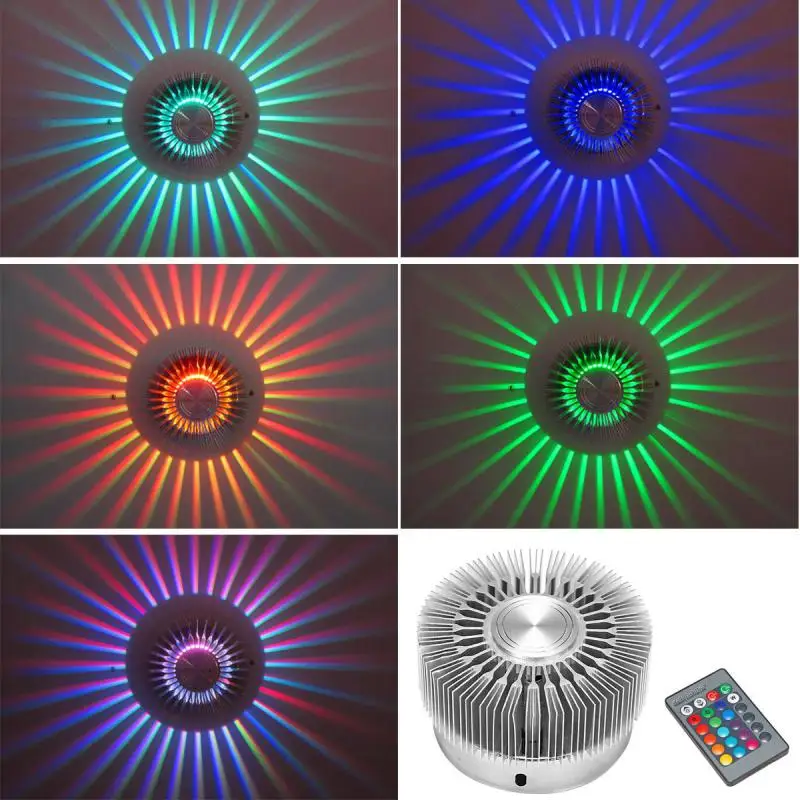 5 шт. 3 Вт светодиодный настенный светильник с AC85 265V подсолнуха RGB разноцветный