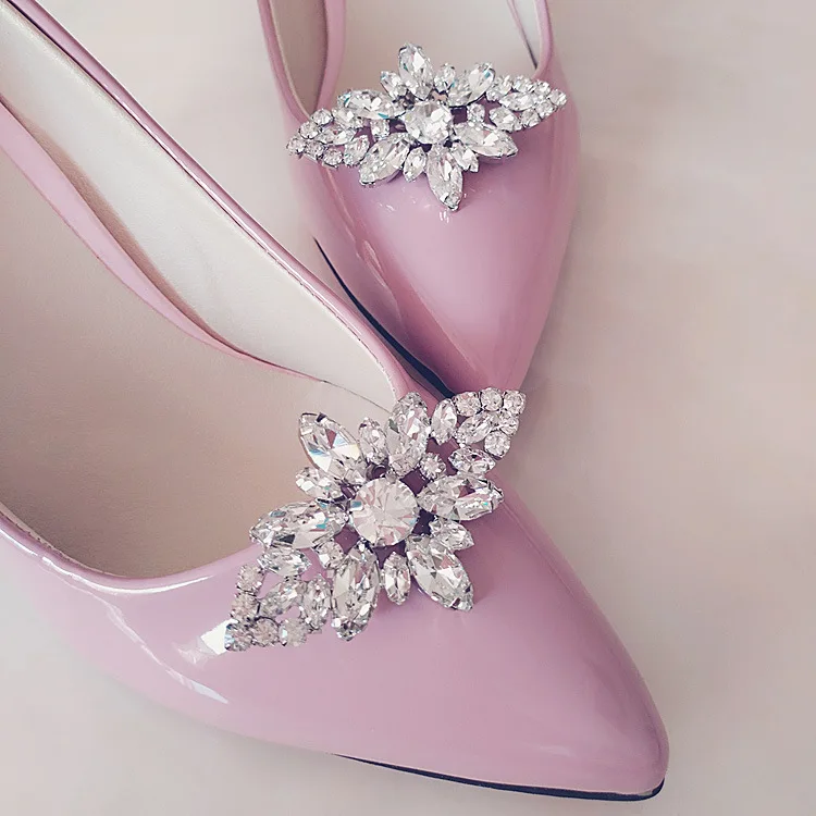 Обувь «сделай сам»; очаровательные свадебные туфли-лодочки на высоком каблуке с цветочным узором; аксессуары с кристаллами и стразами; зажимы для обуви; модное свадебное украшение с пряжкой; 1 пара