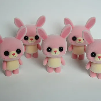 

10pcs Flocking pink Rabbit Animal Action Figures Toy Doll