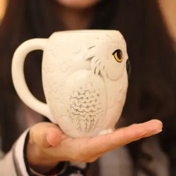 

Hedwig Owl Coffee Mug Ceramic Mug Harry Big Tea Milk Cups and Mugs Potter Personal Office Creative 3D Cup Tumbler Geek Tazas