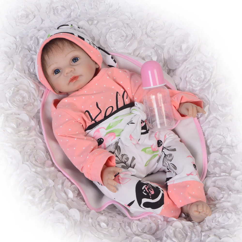 

KEIUMI Lifelike 22 Inch Newborn Reborn Baby Doll For Girl Birthday Gift Fashion Silicone Reborn Babies 55 cm Kids Playmates