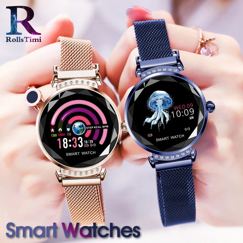 

RollsTimi New Women Watches Waterproof Smart Wristband Heart Rate Fitness Tracker Smartwatch Sports Wrist Watch for IOS Android