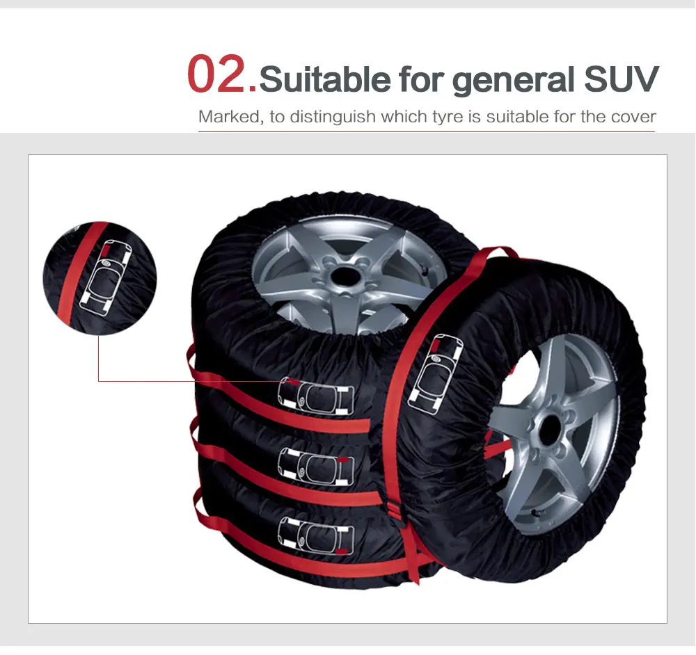 4 Pcs Kołpak Zapasowy Przypadku Poliester Letnich I Zimowych Opony