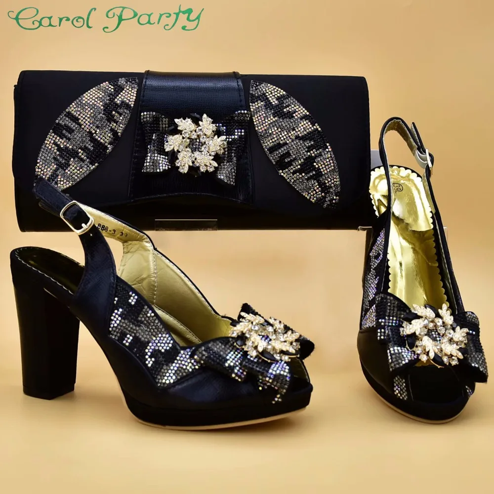 2019 Fashion African Shoes and Bags Matching Set Ladies