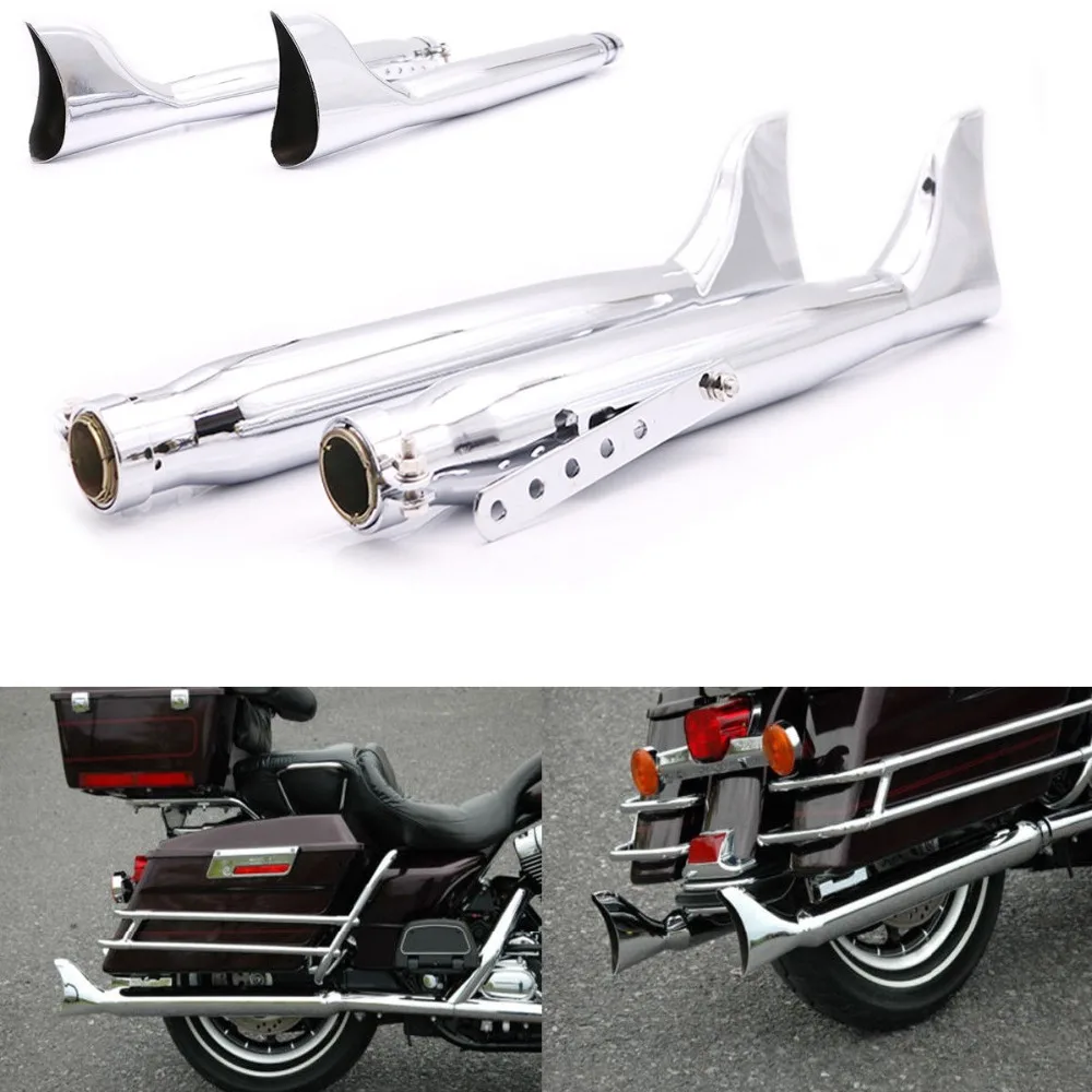 

Universal Cafe Racer Fishtail Exhaust Mufflers Silencer Pipe Motorcycle For Honda Harley Yamaha Kawasaki Scooter Offroad Touring