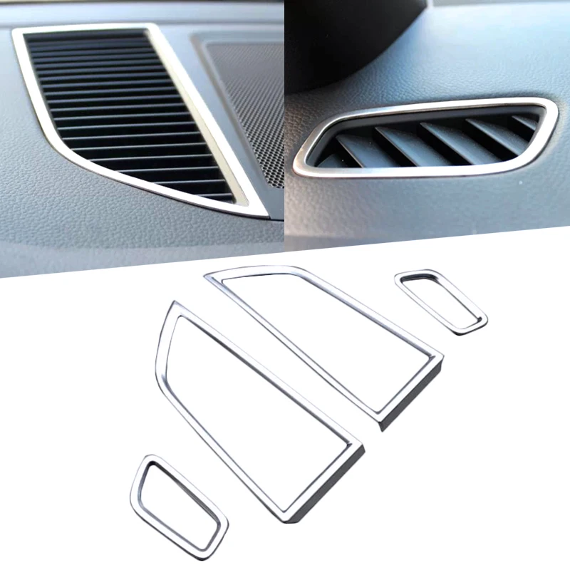 

Car Chrome Styling Dashboard Air-Condition Vent Outlet Conditioning Cover Frame Decoration Trim For Porsche Macan Accessories