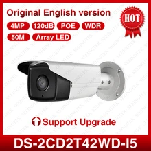 ХИК Оригинальный 4mp Ip-камера DS-2CD2T42WD-I5 с Ик-Массив СВЕТОДИОДНЫХ ИК Ночного Видения 50 М Диапазон Пуля Камеры