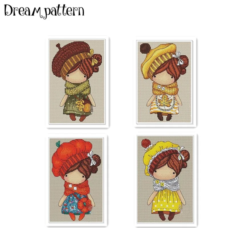 

The magic girl cross stitch package cartoon doll baby 18ct 14ct 11ct cloth cotton thread embroidery DIY handmade needlework