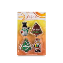 4 шт./компл. Рождество серии Рождество елка Снеговик колокол и Санта Клаус помадка печенья для выпечки печенья плесень