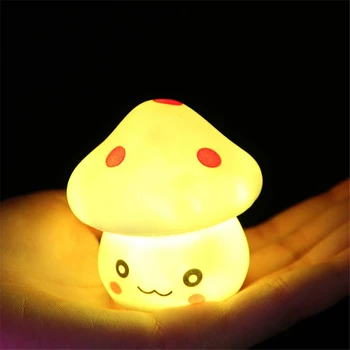 

Colorful LED Mushroom Night Light Child Bedroom Desk Bedside Table Lamp for Baby Kids Christmas Holiday Romantic Gifts cute lamp