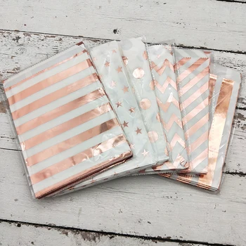 

25pcs Striped Star Dot Hot Stamping Wedding Candy Paper Bag Party Gift Bags Wedding Party Favor Cookies Cupcake Bags