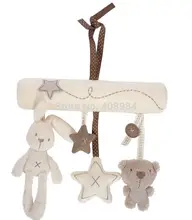 Rabbit baby music hanging bed safety seat plush toy Bell Multifunctional Plush Stroller Mobile Gifts 7%