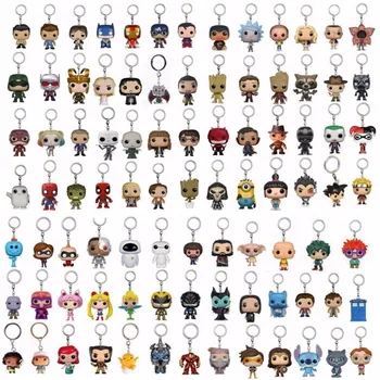

50 pcs/set Wholesale Keychain Toy Wonder Woman Sailor Moon Stranger Things chuckie baymax Dragon Ball Naruto Dolls Free shipping