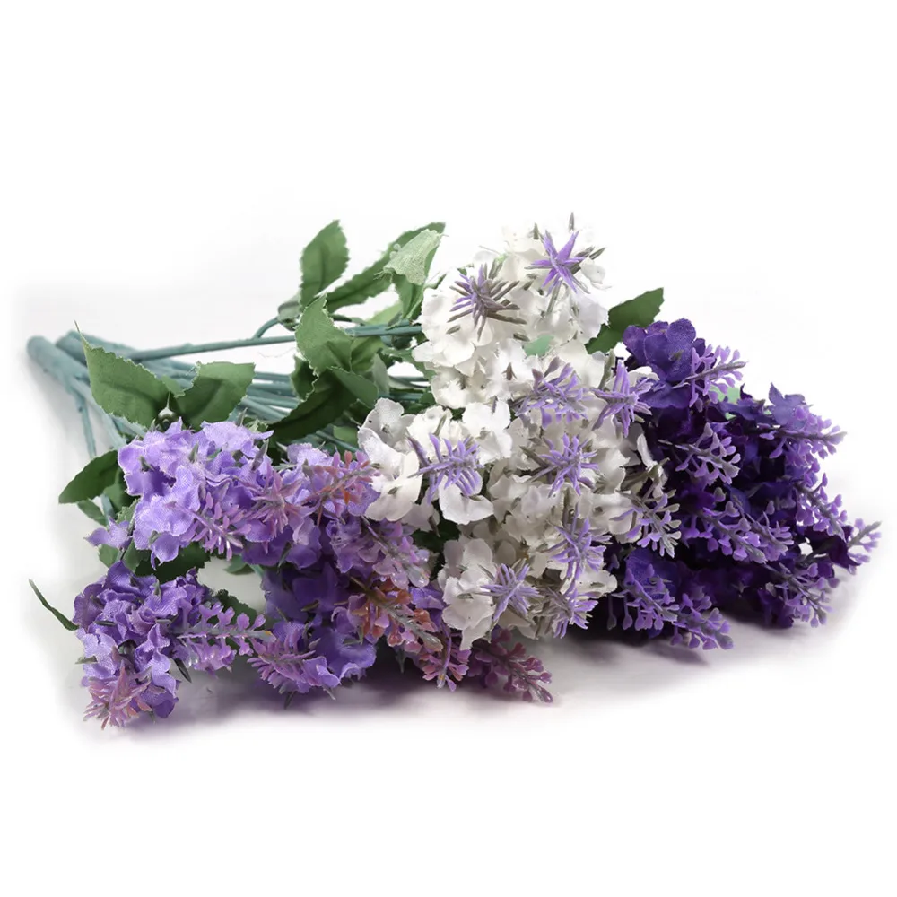 10 head DIY Artificial Fake Lavender Flowers Plastic Bouquet Floral