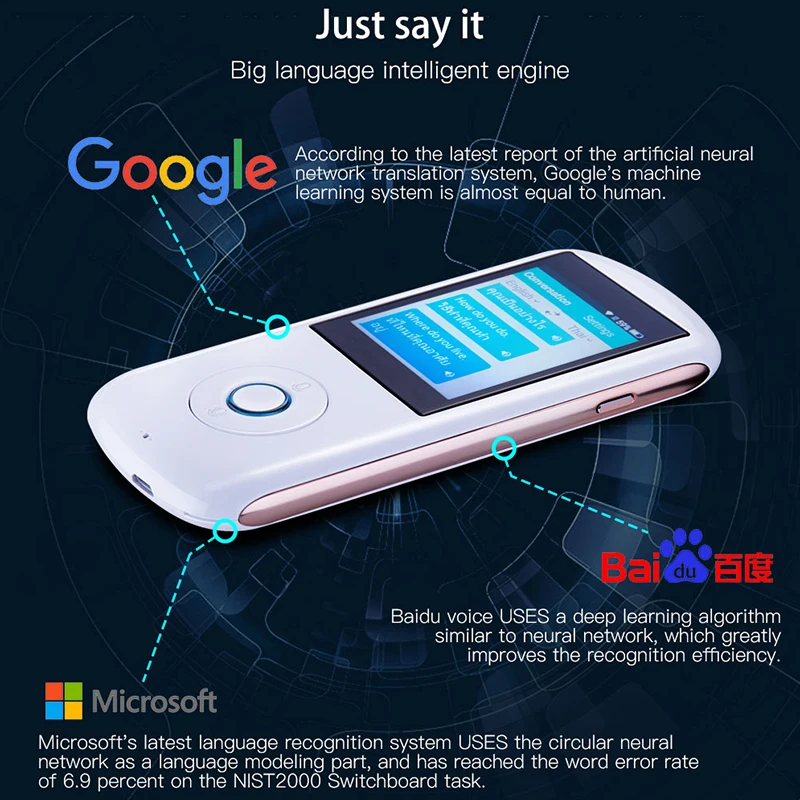 XYCING Portable Translator Real time Instant Smart Voice Translator Simultaneous Translation 35 Languages 4G WIFI Global Online