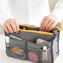 13 цветов, Женская косметическая сумка-Органайзер, Сумка с двойной молнией, переносная многофункциональная дорожная сумка с карманами, сумка для макияжа