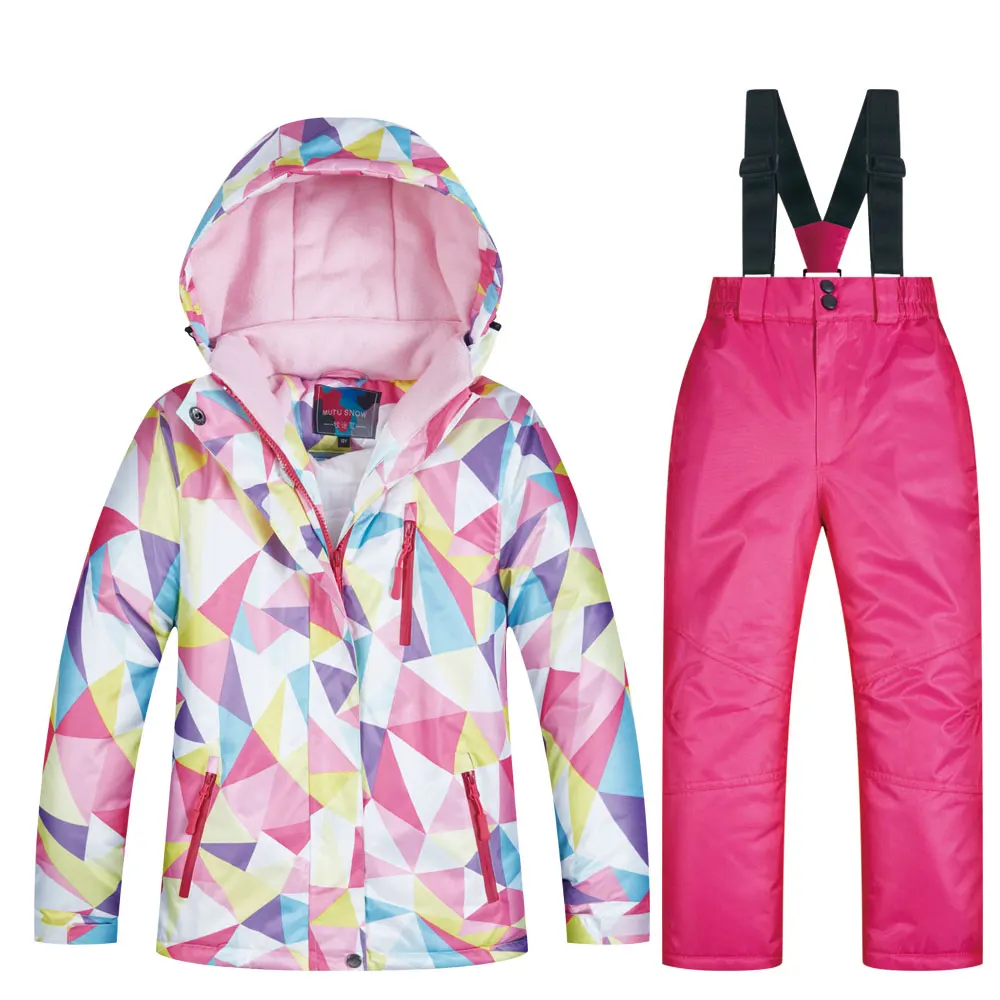 Высококачественная лыжная куртка, детский брендовый детский ветрозащитный водонепроницаемый Зимний комбинезон, зимняя Лыжная и Сноубордическая куртка для девочек