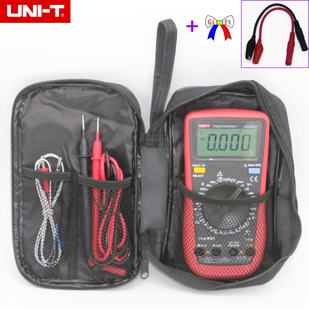 UNI T Цифровой мультиметр UT890C + True AC DC RMS с емкостью 100mF высокоточное измерение