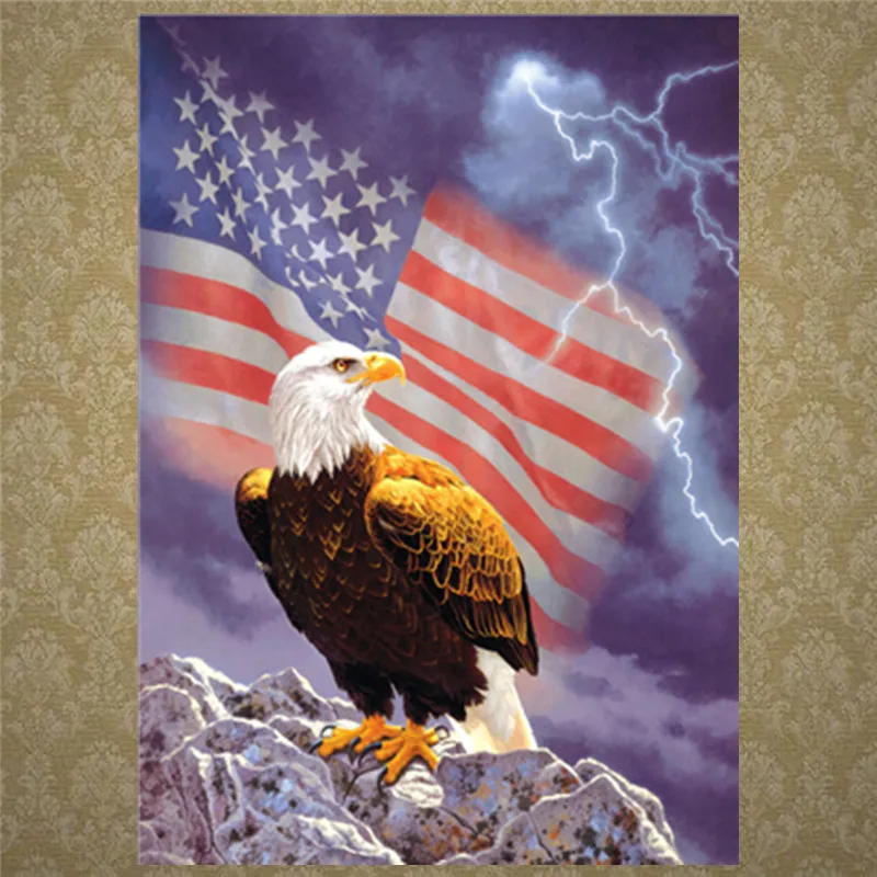 

Diamond Cross Stitch/5D DIY Full Round Diamond Embroidered Big Eagle Mosaic Sticker Home Decor